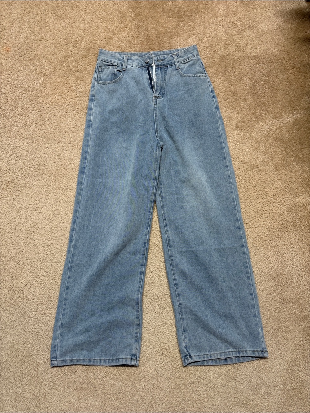 High-Rise Wide Leg Women's Jeans in Light Blue